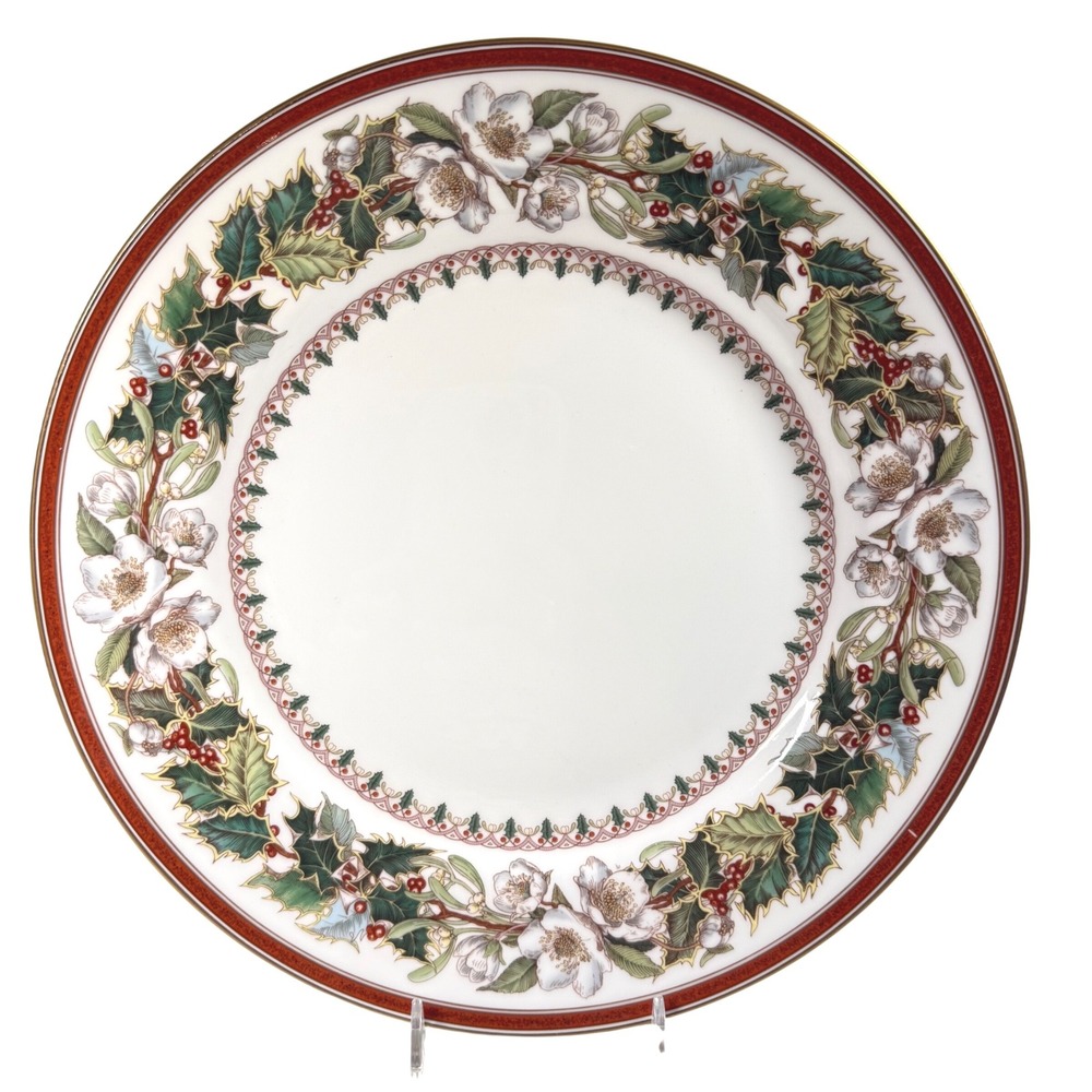 SPODE Christmas Rose Dinner Plate Fine Bone China Made in England Y8560-W 10.5"